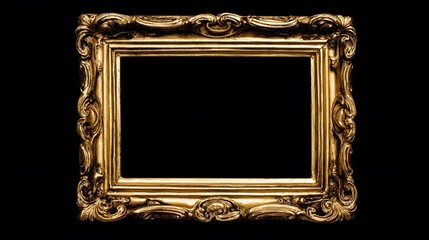 baroque. Ornate golden frame on dark velvet, showcasing intricate baroque details and luxurious texture. event programs, museum guides, designed for cultural heritage projects and event programs.