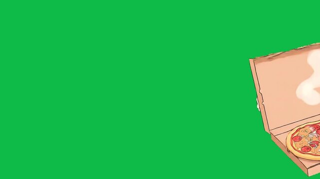 Happy Pizza Delivery Boy Green Screen Animation