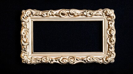 baroque. Ornate golden frame on dark velvet, showcasing intricate baroque details and luxurious texture. event programs, museum guides, designed for cultural heritage projects and event programs.