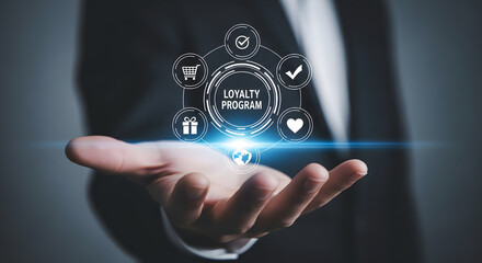Loyalty Program Digital Marketing and Brand Recognition Customer Retention with Icons and Modern Interface Business Strategy Concept