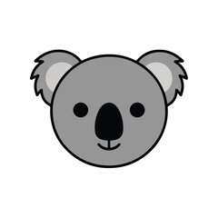 Koala face cartoon vector icon