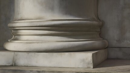 classical. Detailed view of a classical stone pillar with intricate textures and subtle shadows, highlighting architectural beauty. real-estate listings.