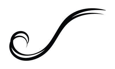 Curved calligraphic line strip, vector, ribbon like road element of calligraphy gracefully curved line .Vector illustration EPS 10 .