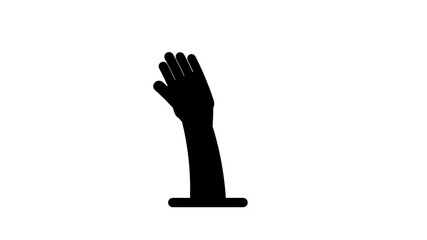 A raised hand emerging upward symbolizes help, empowerment, participation, and readiness to take initiative or offer support in a collaborative environment