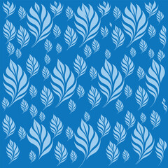 Light Blue Leaves Pattern for Wallpaper and Fabric	