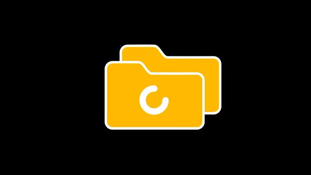 A yellow folder with a circular arrow represents the process of refreshing, updating, or synchronizing files to maintain consistency in a digital environment