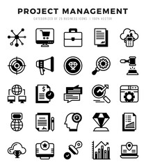 Project Management elements. Lineal Filled web icon set. Simple vector illustration.