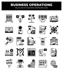Collection of 25 Business Operations Icons: Streamline Your Workflow
