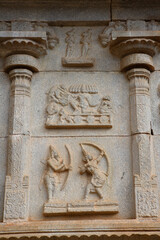 detail of the facade of the hindu temple