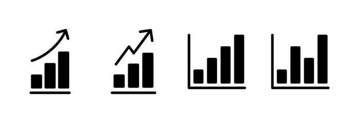 Growing graph Icon vector illustration. Chart sign and symbol. diagram icon