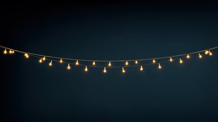 Fototapeta premium String of glowing lights against a dark background, perfect for holiday decorations