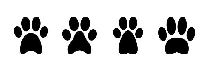 Paw icon vector illustration. paw print sign and symbol. dog or cat paw © OLIVEIA