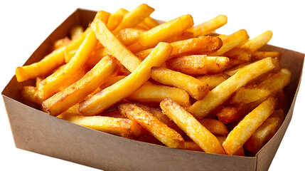 french fries on white background