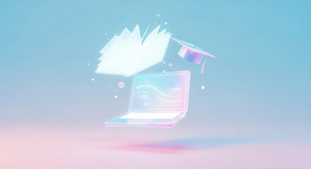 Ethereal online learning environment, Modern virtual classroom with holographic elements