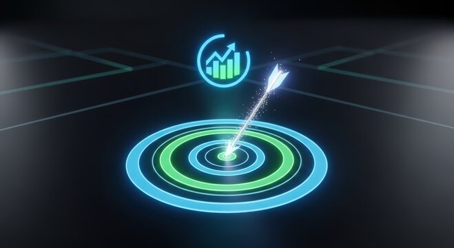 Vivid neon scoring on digital grid, Accurate datadriven visuals for marketing campaigns