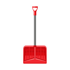 Red snow shovel isolated on white background. Vector cartoon flat illustration. Work tool icon © Iv85