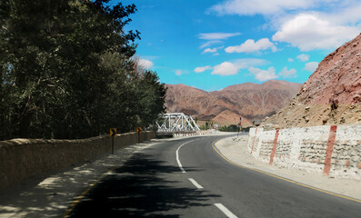 Sensational views of roads and landscape of Ladakh, India