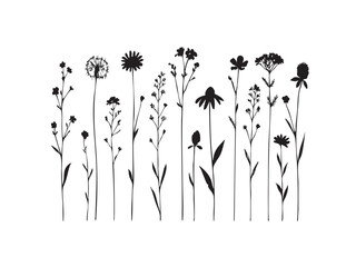 Floral vector illustration with flowers leaves and garden elements in spring and summer design