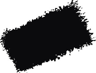 Black Paint Brush Stroke Texture Isolated on White background