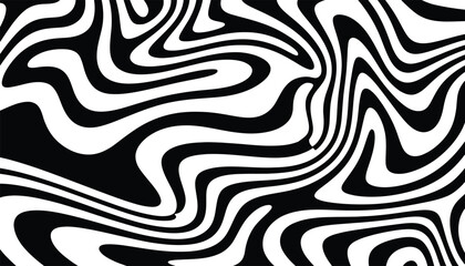 Abstract black and white swirling pattern with organic wavy lines creating a mesmerizing and hypnotic visual effect