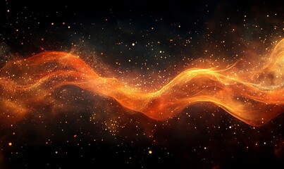 Abstract background with digital waves and particles, symbolizing futuristic design and creative digital art. A mesmerizing visual capturing the essence of innovation and technology, Generative AI