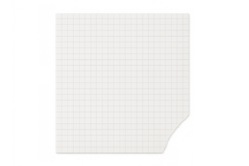 Torn sheet of graph paper with a distinct grid pattern, providing blank space for messages, rendered on a transparent background