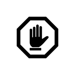 Obraz premium Stop icon vector for web and mobile app. stop road sign. hand stop sign and symbol. Do not enter stop red sign with hand
