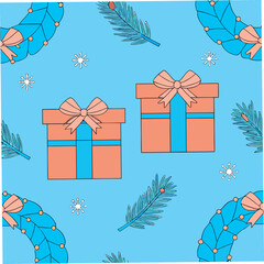 gift boxes seamless pattern