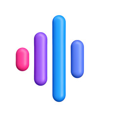 3d icon of colorful equalizer bars isolated on transparent background represent audio frequency