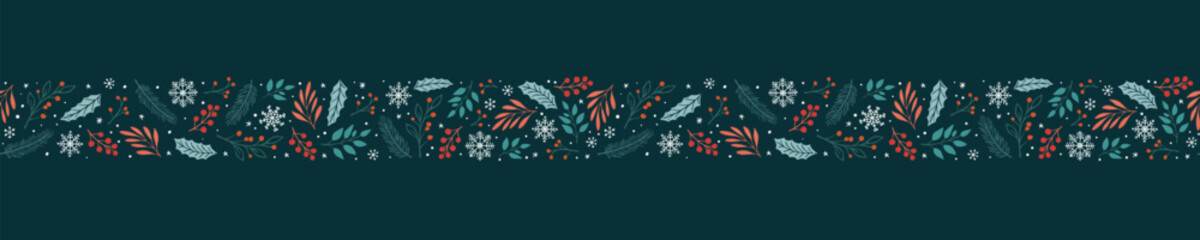 Fototapeta na wymiar Beautiful christmas doodles seamless pattern - hand drawn and detailed, great for christmas textiles, banners, wrappers, wallpapers - vector surface design