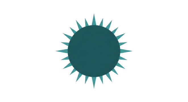 Graphic teal virus on white background for medical use.