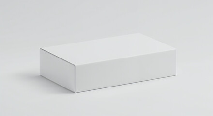 White rectangular box on a light gray background packaging mockup
