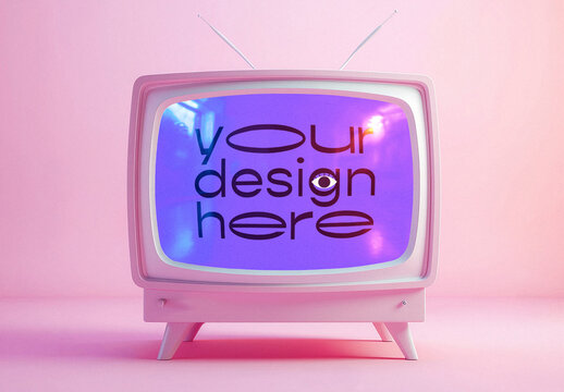 Cute TV Mockup with Retro Feel