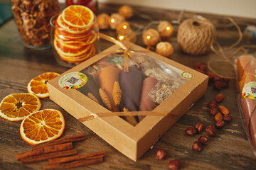 Sugar-free pastillas, frips, fruit chips. High quality photo