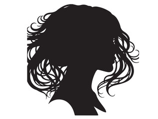 Beauty of girl hair image in silhouette.