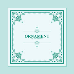 Elegant Teal Vintage Ornamental Frame Design