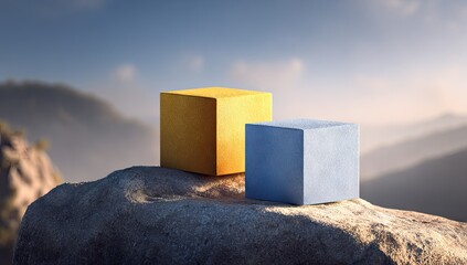 Two Cubes on a Mountaintop.