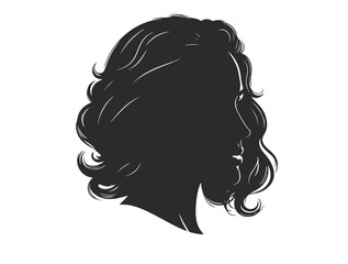 Girl beauty face image in silhouette..
