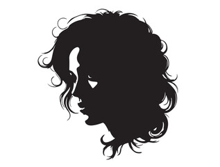 Girl face beauty image in silhouette.