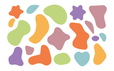 Colorful abstract shapes in a seamless pattern icon vector. Abstract shapes in pastel colors symbol. vector illustration.