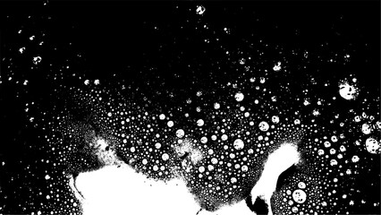 Abstract Black and White Bubbles Texture with Sparse Circle Detail Background