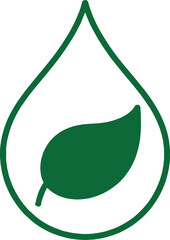Green leaf drop icon minimal eco nature symbol clean environment and sustainability concept vector design for natural living theme