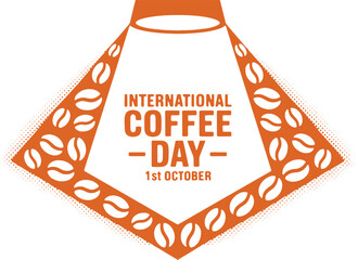 Modern geometric coffee design with abstract cup and brown textured art