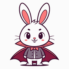 Obraz premium Cartoon Vampire Rabbit Character Adorable Illustration in Vector Graphics
