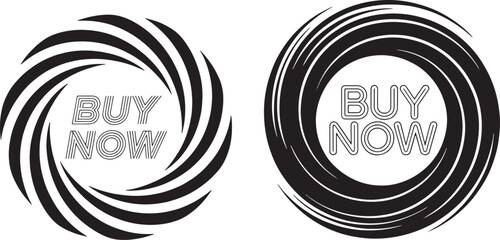 Buy now circular label vector icon design for marketing promotion sale and advertisement concept modern commercial illustration