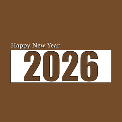 happy near year minimalist vector design 2026