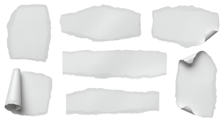 Collection of Torn Paper Pieces Isolated on Transparent Background for Texture Overlays and Digital Design Assets Ripped Paper Elements Pack Graphic Resources