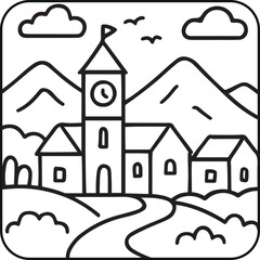 Simple Art Bold and Easy Designs for Coloring pages for Adults and Teens. Black and white coloring pages for Amazon KDP with color in this image 