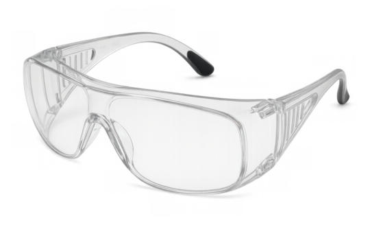 Clear safety glasses for eye protection, occupational health, and workplace security, transparent background - Powered by Adobe