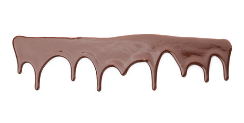 Sample of tasty melted chocolate isolated on white